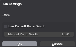 Tab Settings Inactive